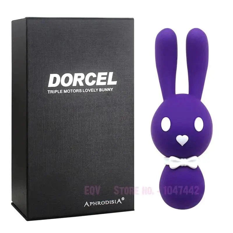 Purple rabbit ear triple motor silicone vibrator