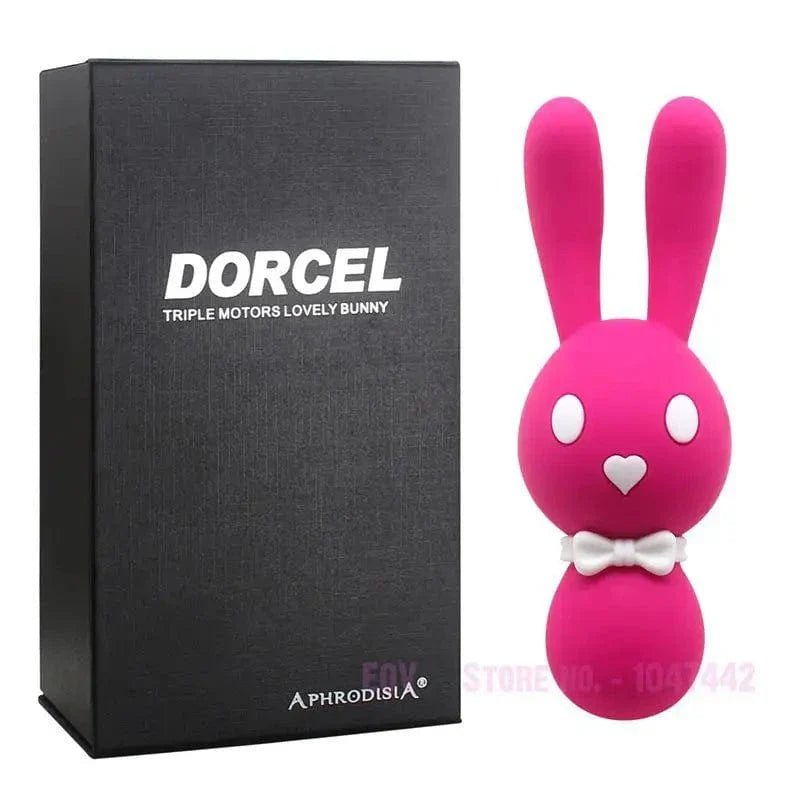 Red rabbit ear triple motor silicone vibrator