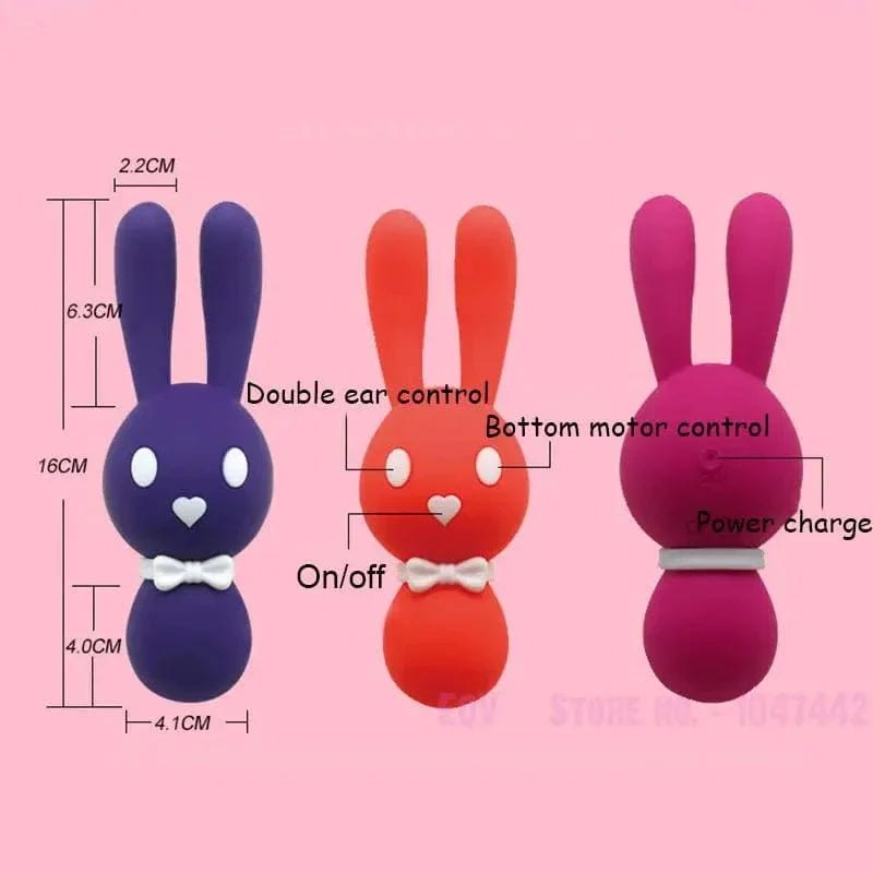 Rabbit ear triple motor silicone vibrator, photo 7
