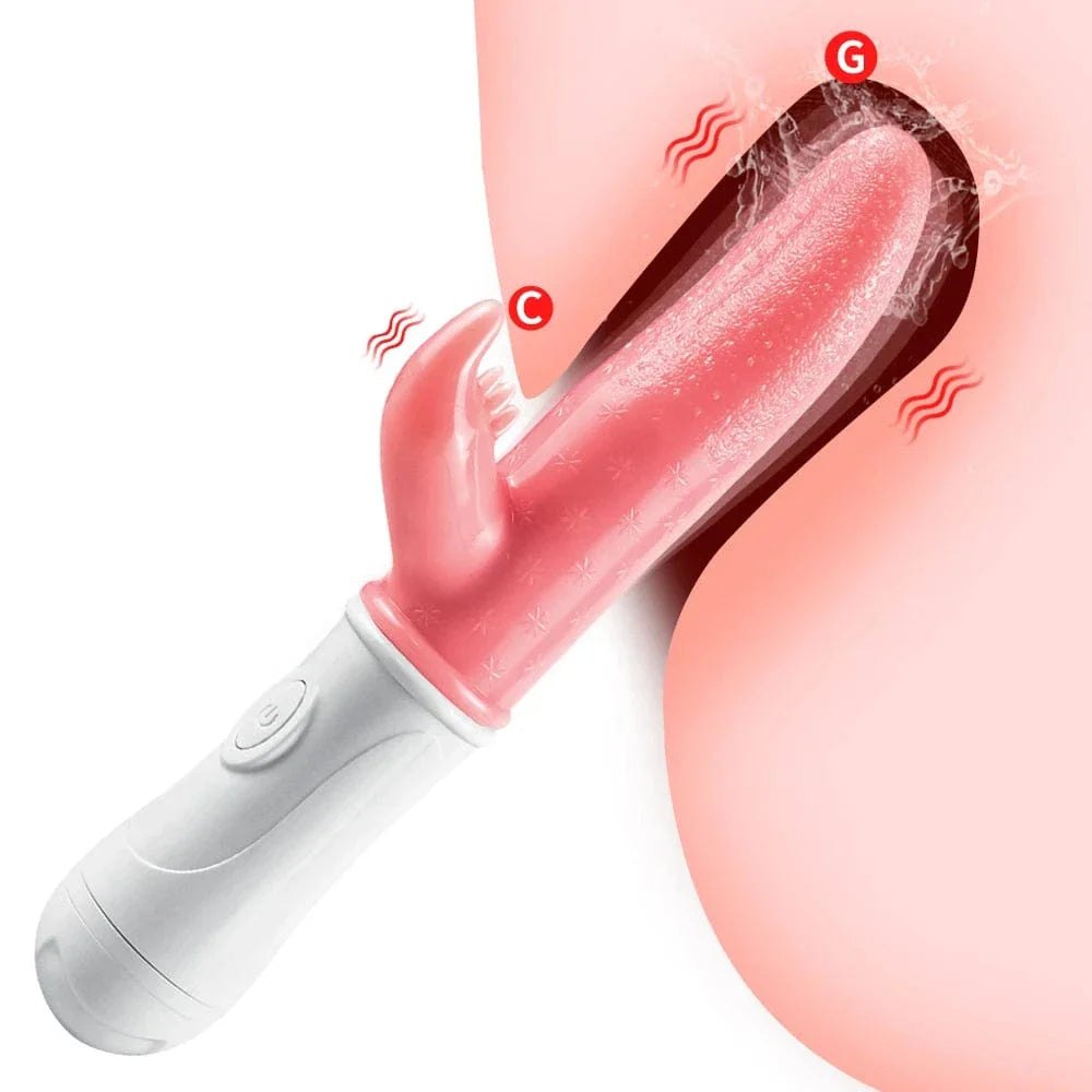 Pink rabbit vibrator with clit arm, photo 2