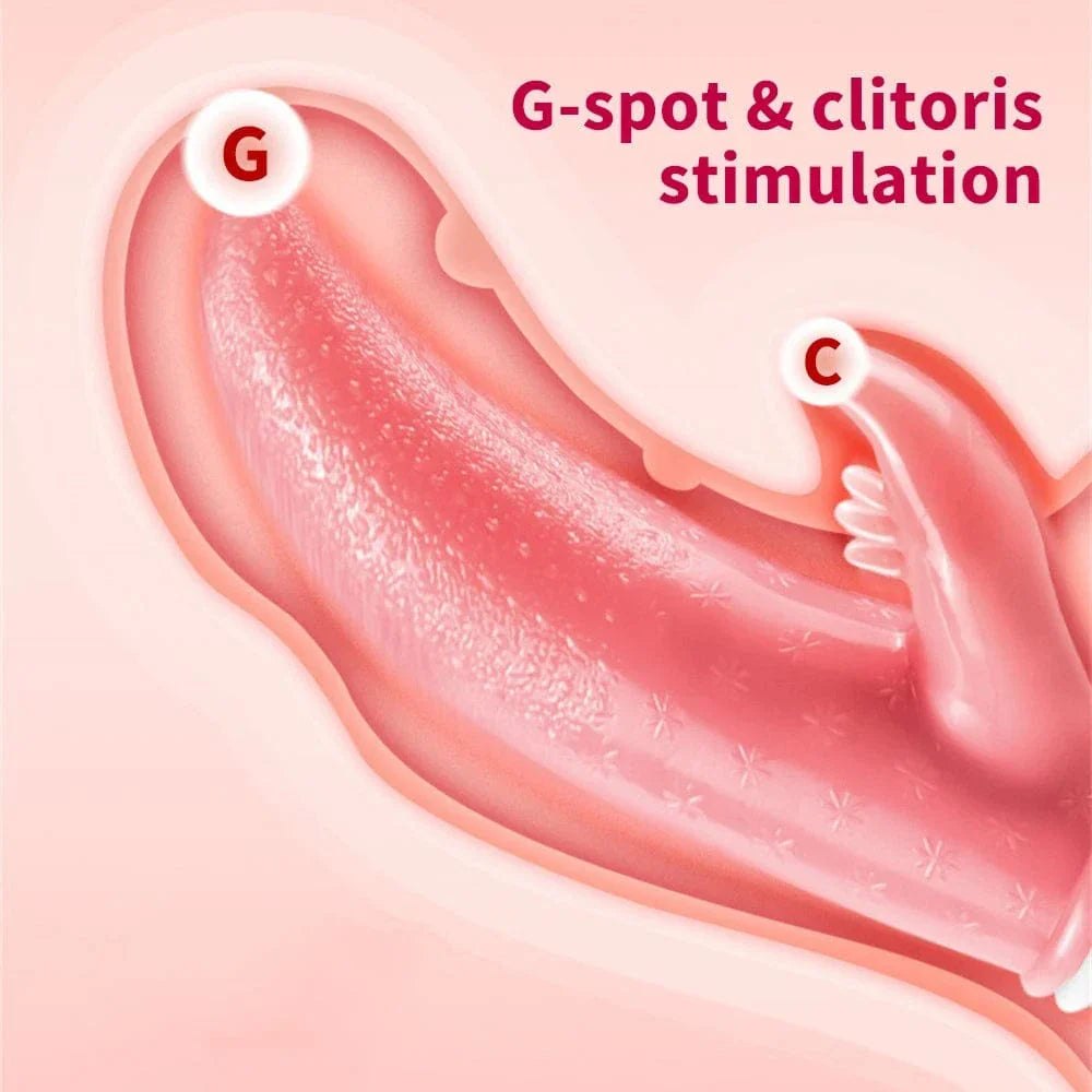 Pink rabbit vibrator with clit arm, photo 6