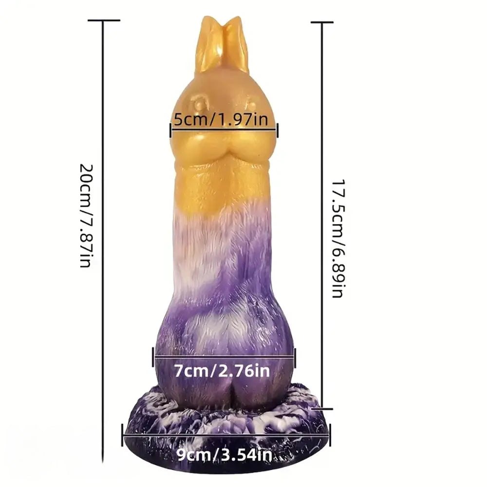 Mixed color rabbit shaped fantasy dildo, photo 1