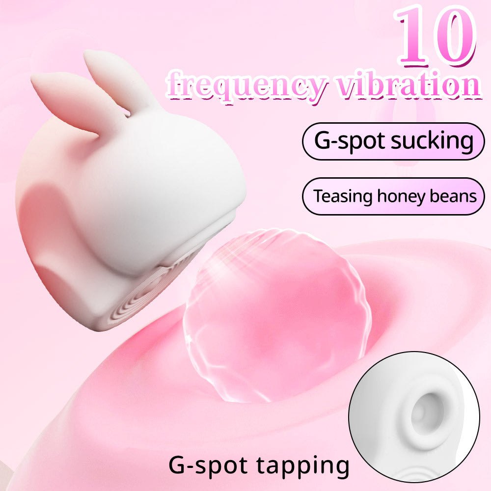 Gradient pink silicone rabbit suction vibrator, photo 4