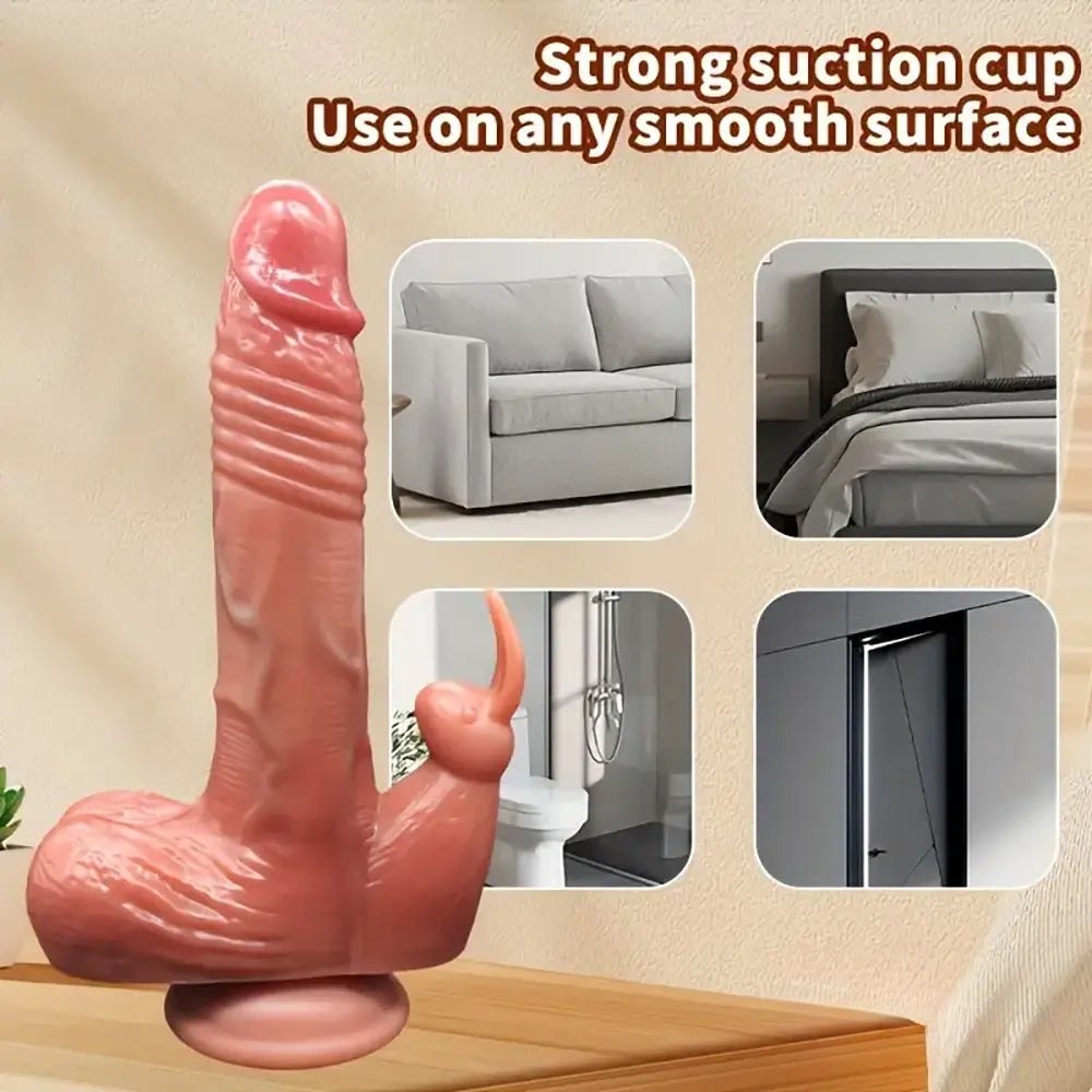 Flesh tone rabbit thrusting vibrating dildo, photo 3