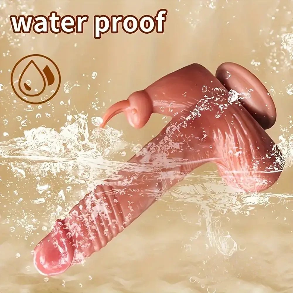 Flesh tone rabbit thrusting vibrating dildo, photo 4