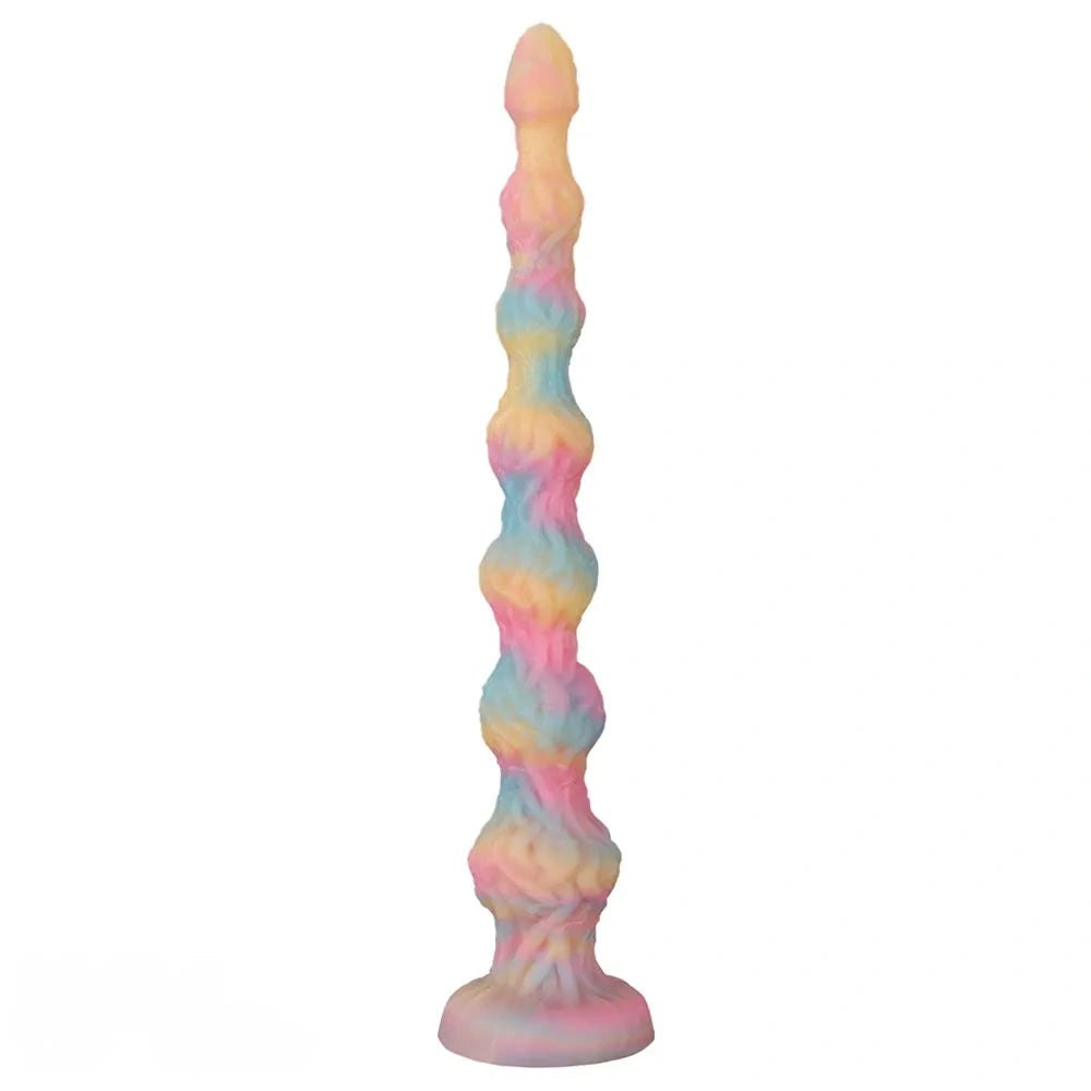 Pastel rainbow anal beads plug, photo 1