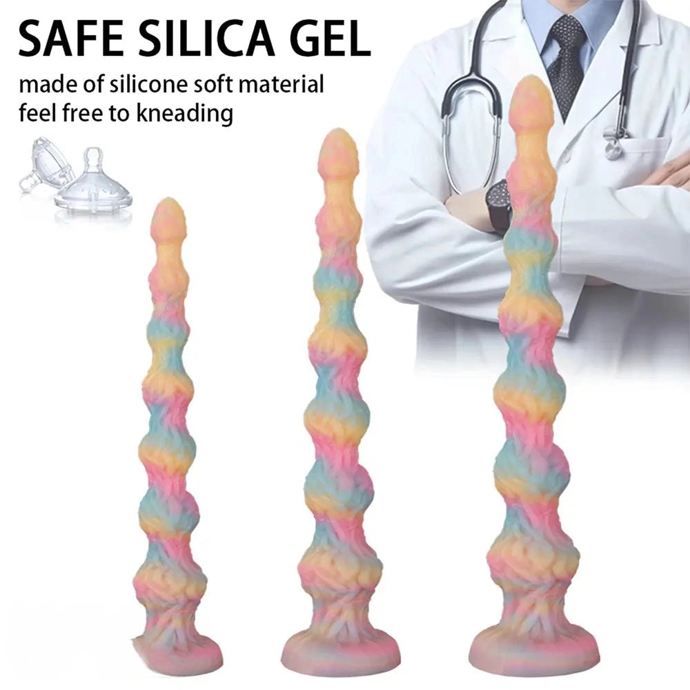 Pastel rainbow anal beads plug, photo 14