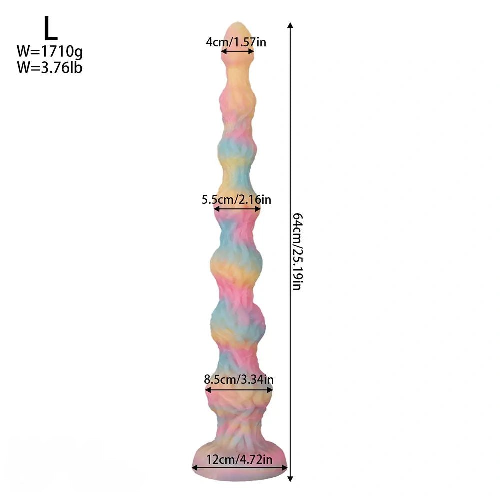 Pastel rainbow anal beads plug, photo 16