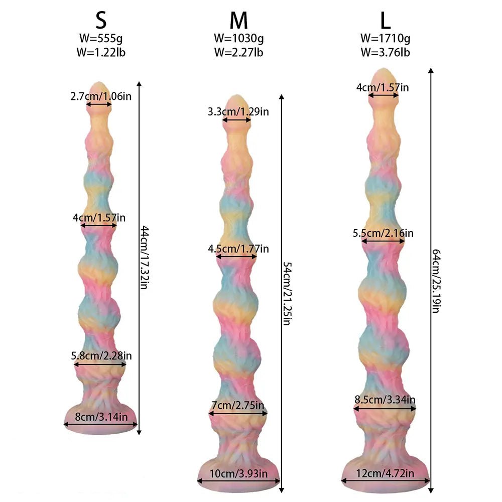 Pastel rainbow anal beads plug, photo 2