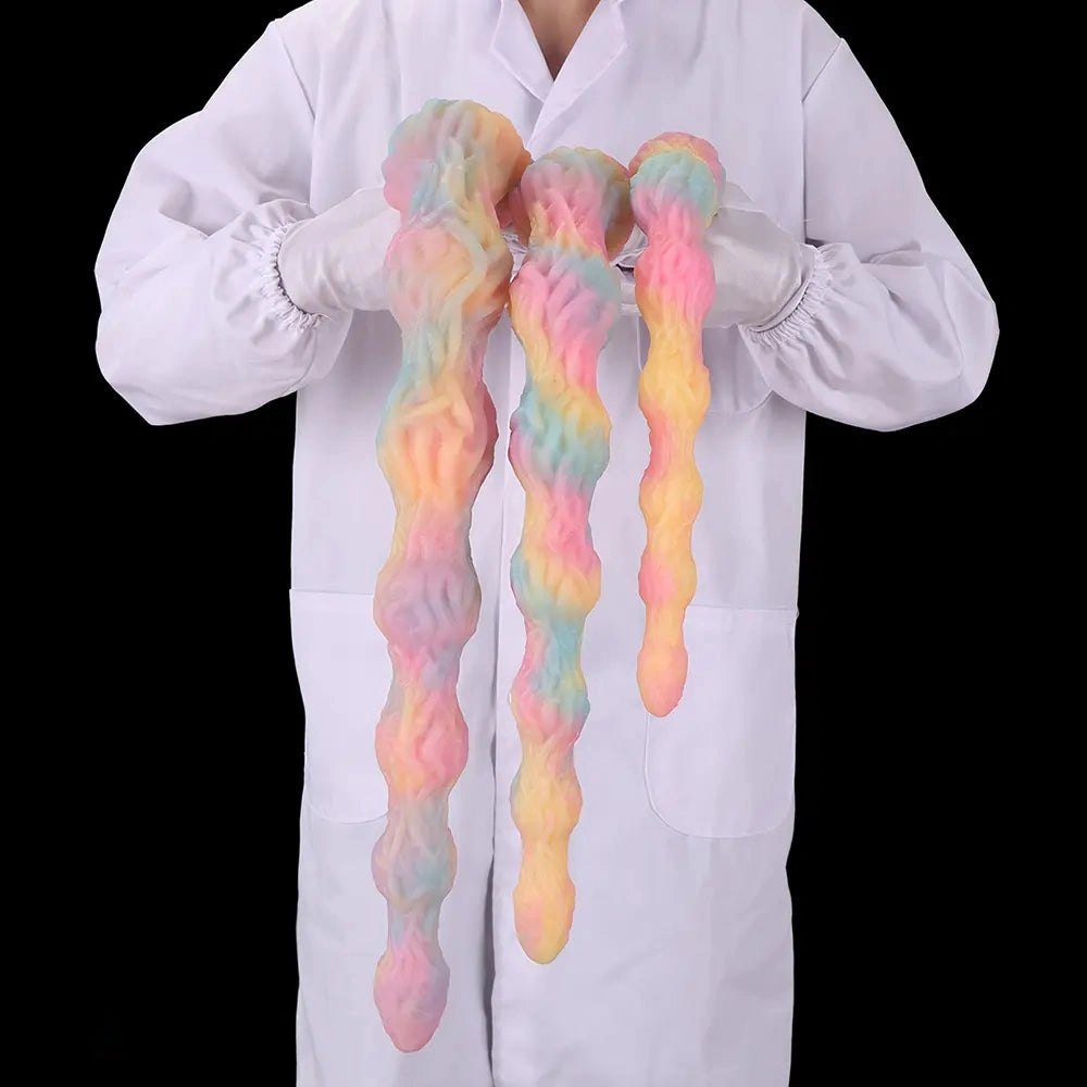 Pastel rainbow anal beads plug, photo 9