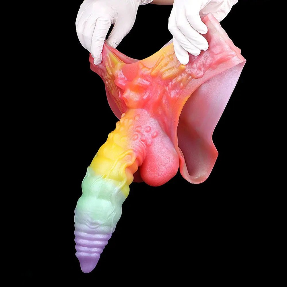 Rainbow gradient fantasy creature dildo, photo 10