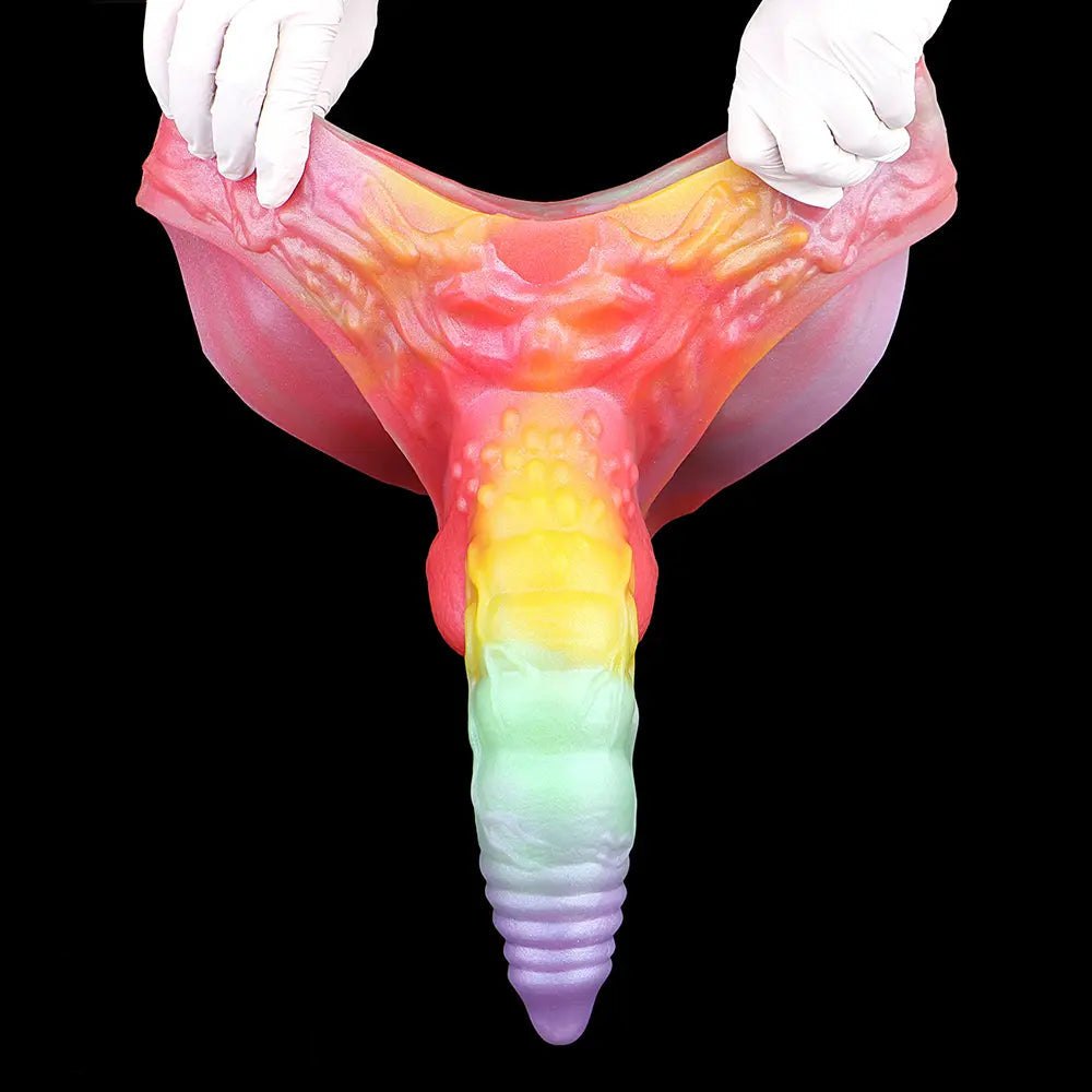 Rainbow gradient fantasy creature dildo, photo 11