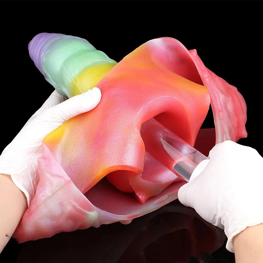 Rainbow gradient fantasy creature dildo, photo 12