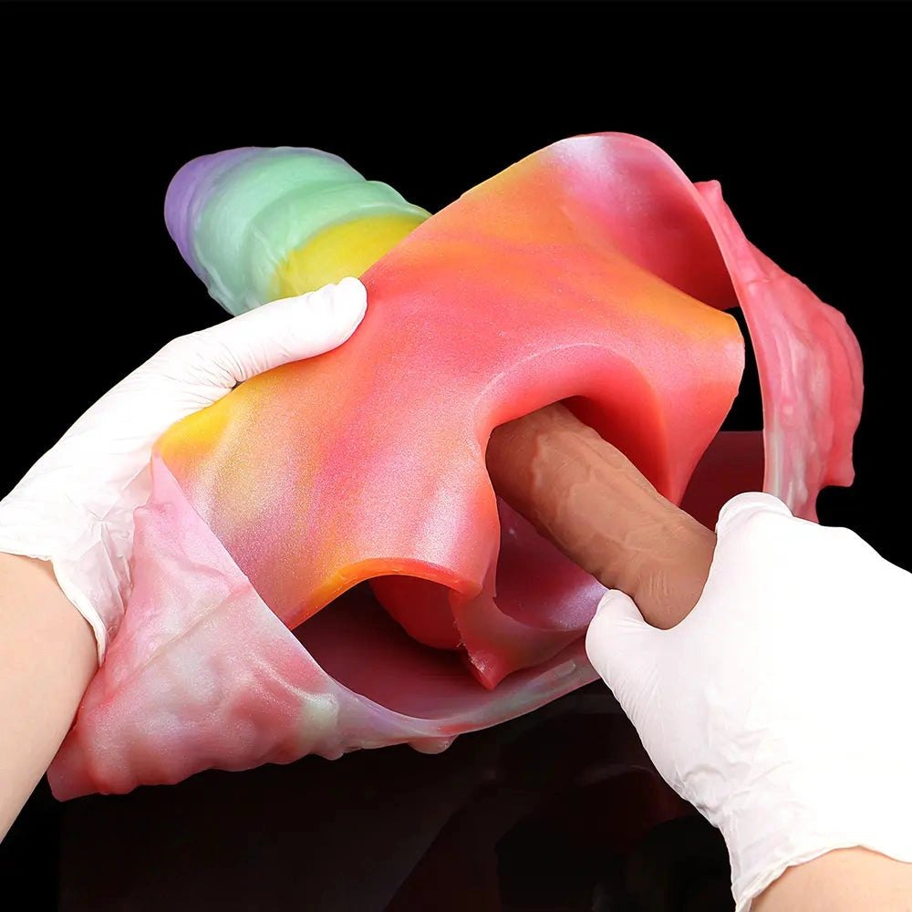 Rainbow gradient fantasy creature dildo, photo 13