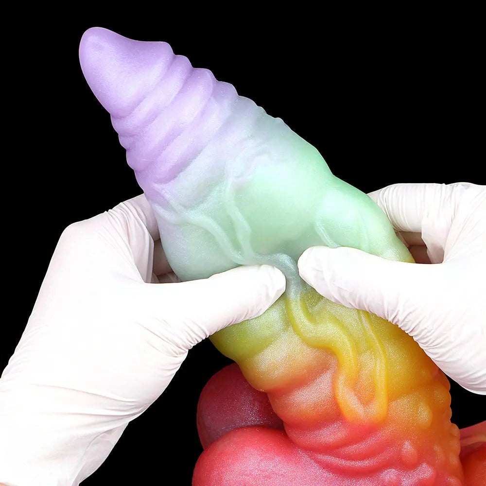 Rainbow gradient fantasy creature dildo, photo 15