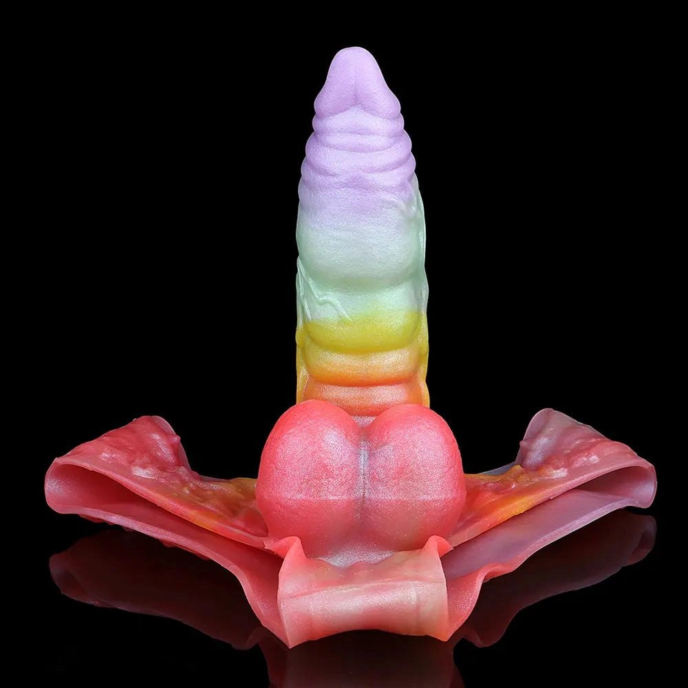 Rainbow gradient fantasy creature dildo, photo 2