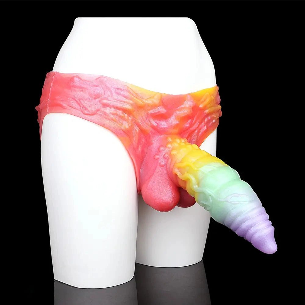 Rainbow gradient fantasy creature dildo, photo 4
