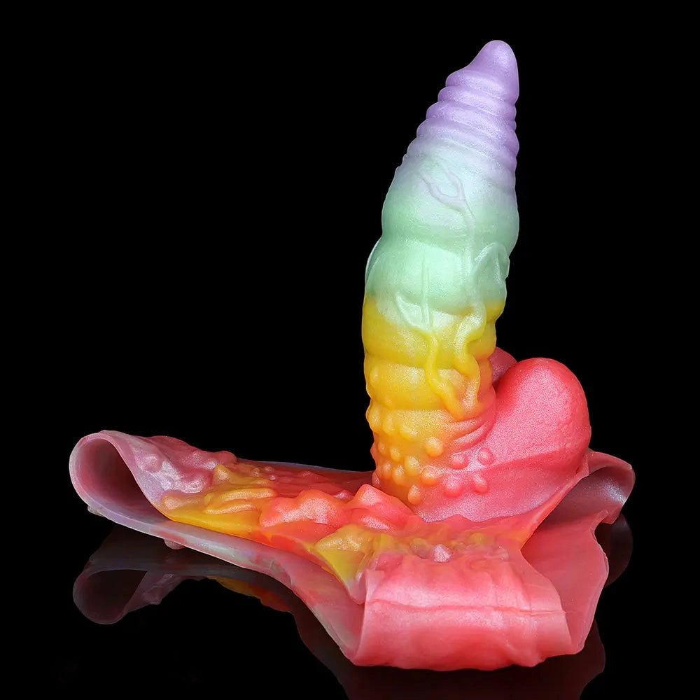 Rainbow gradient fantasy creature dildo, photo 5