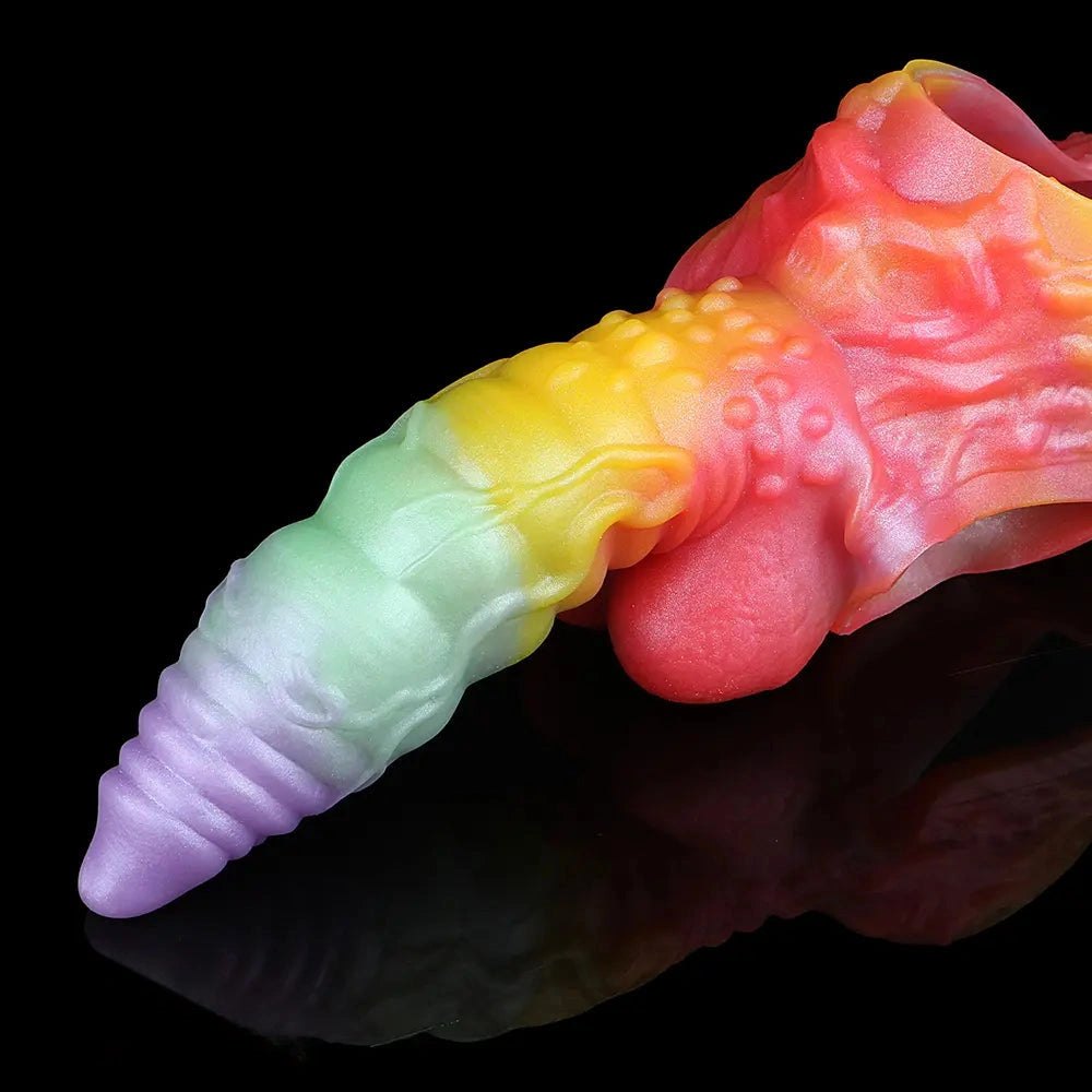Rainbow gradient fantasy creature dildo, photo 7