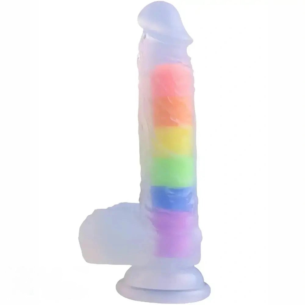 Rainbow dual layer silicone dildo, photo 1