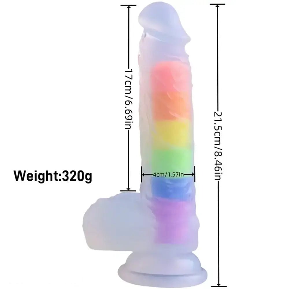Rainbow dual layer silicone dildo, photo 3
