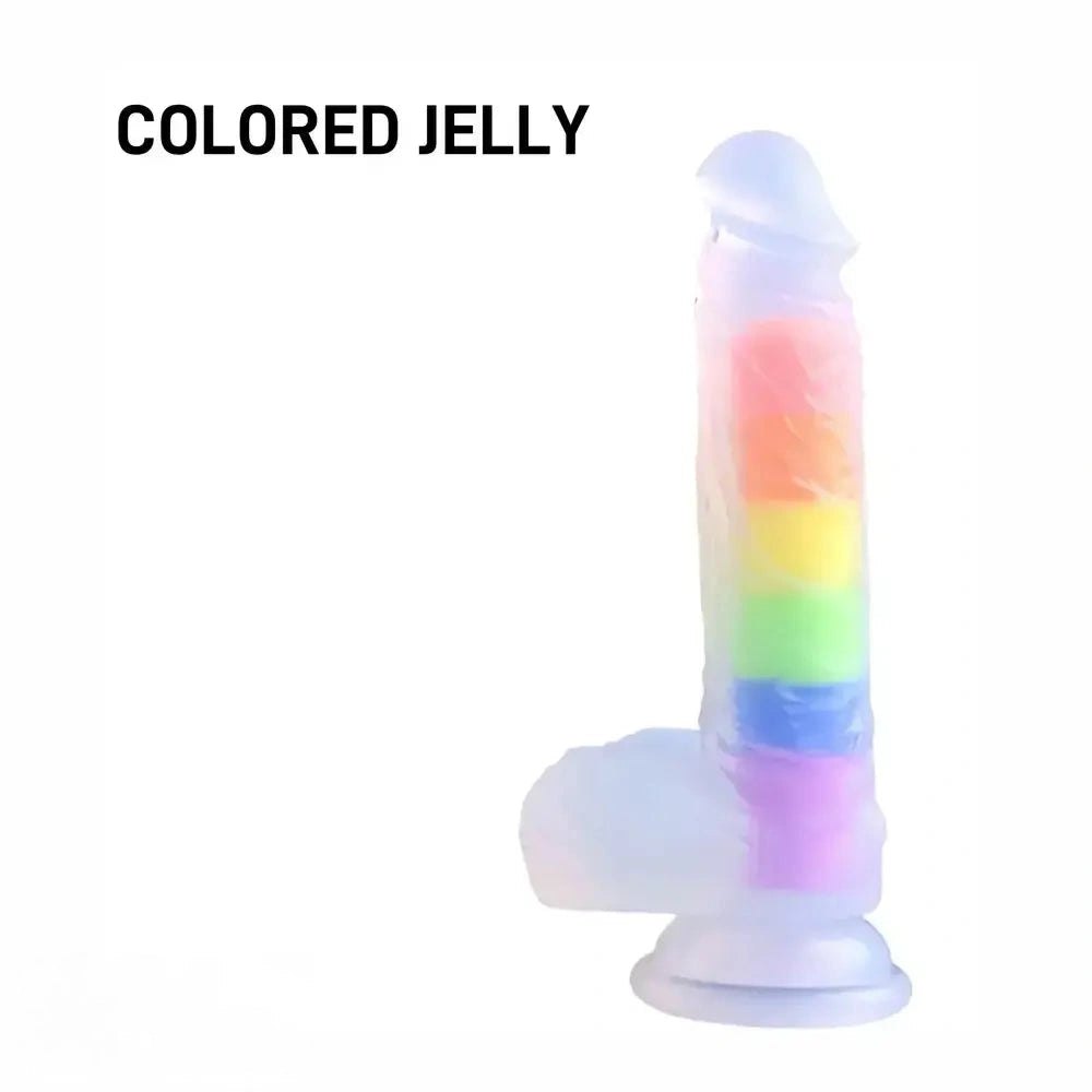 Rainbow dual layer silicone dildo, photo 5