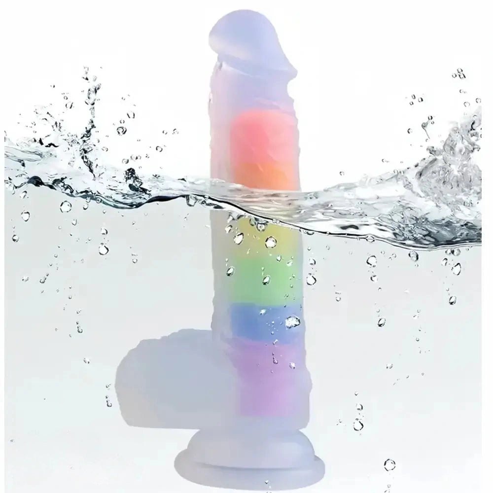 Rainbow dual layer silicone dildo, photo 6