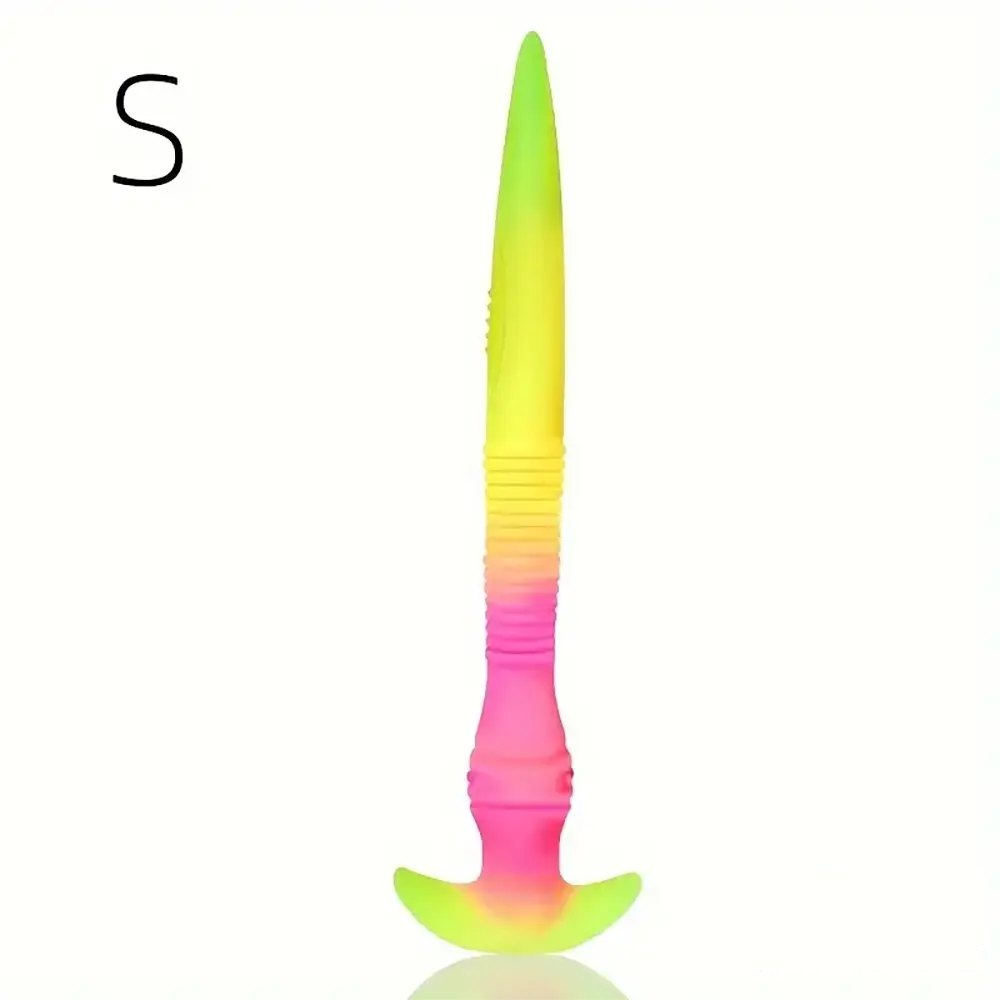 Rainbow silicone eel whip fantasy dildo, photo 7