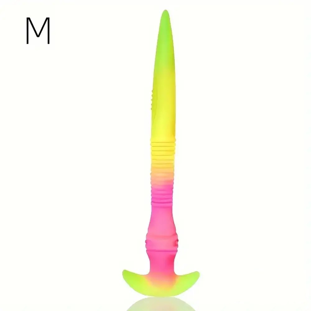 Rainbow silicone eel whip fantasy dildo, photo 8