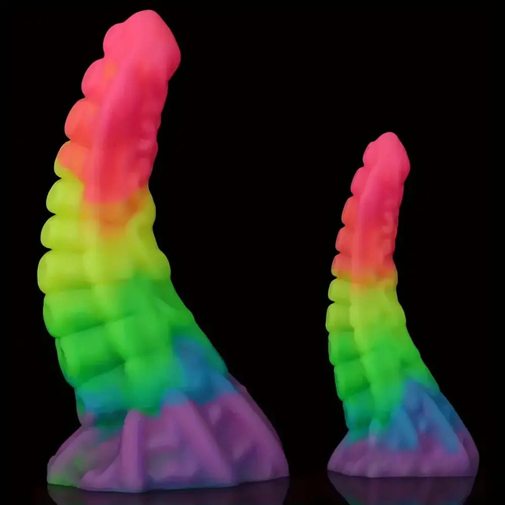 Colorful glowing silicone tentacle dildo, photo 1