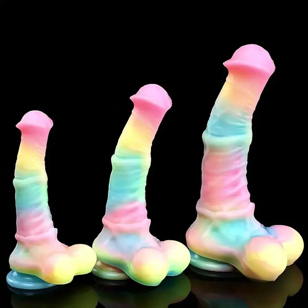 Rainbow knotted horse dildo, photo 1