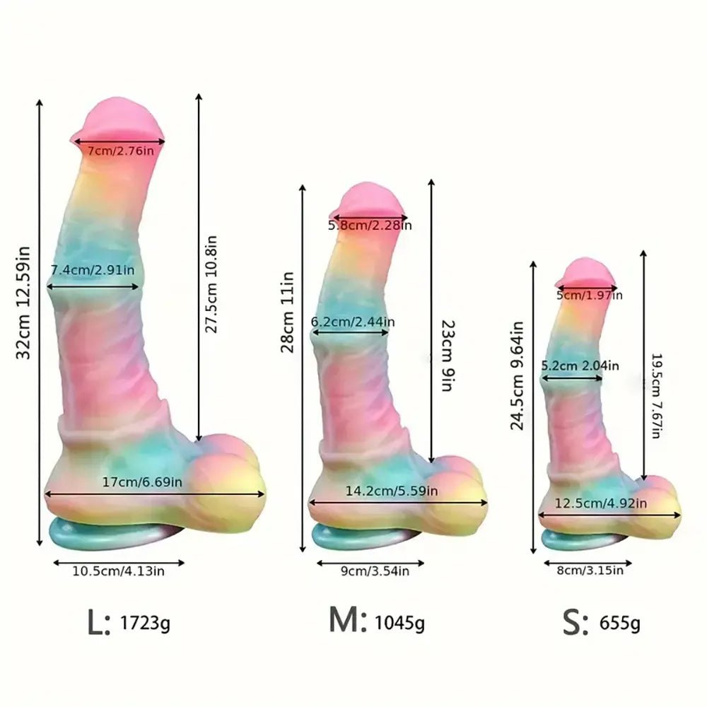 Rainbow knotted horse dildo, photo 11