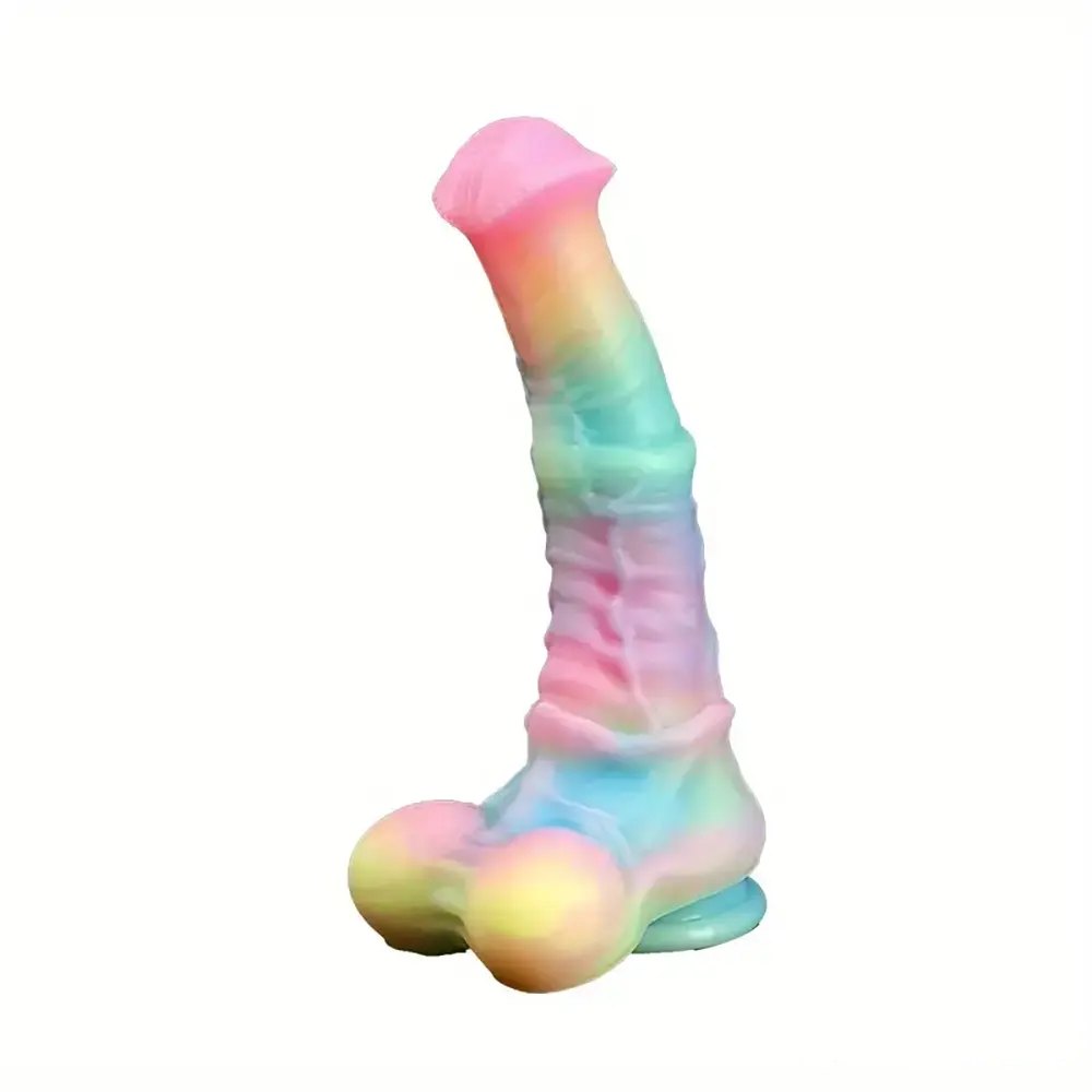 Rainbow knotted horse dildo, photo 2
