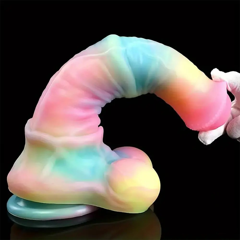 Rainbow knotted horse dildo, photo 3