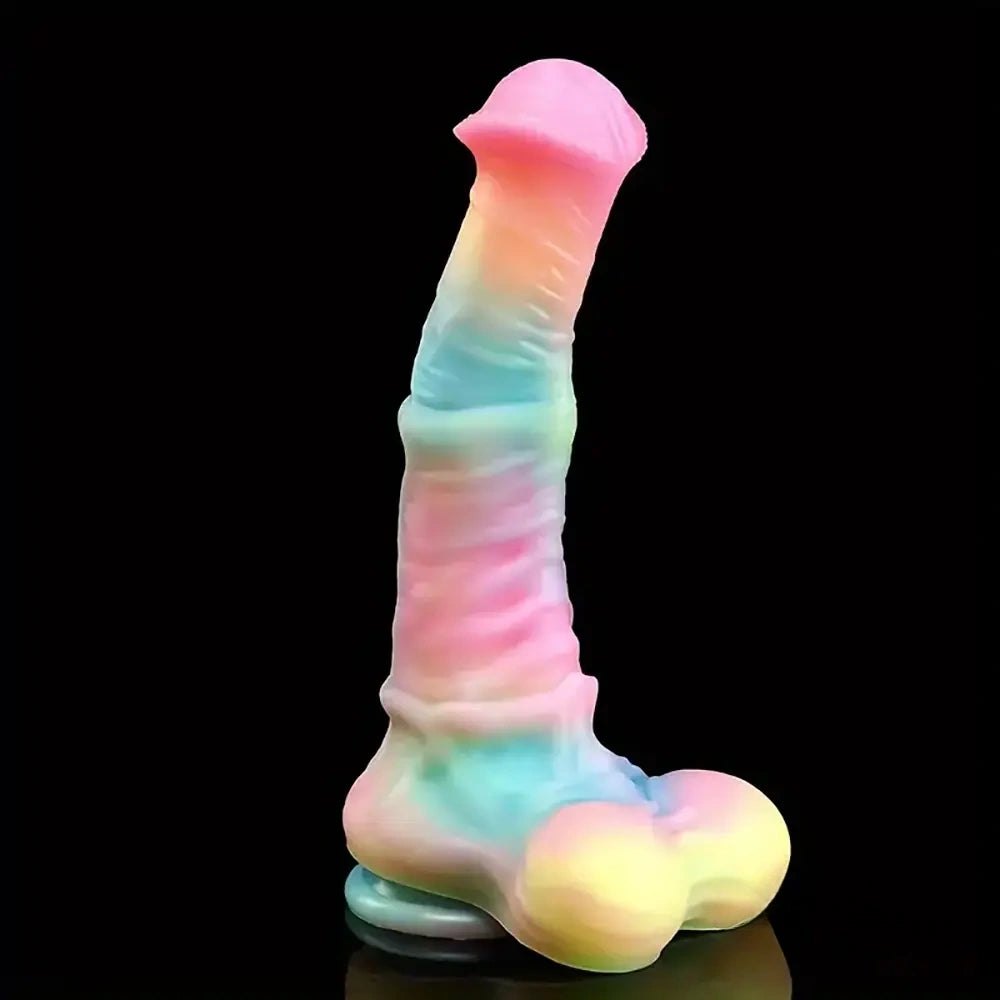 Rainbow knotted horse dildo, photo 6