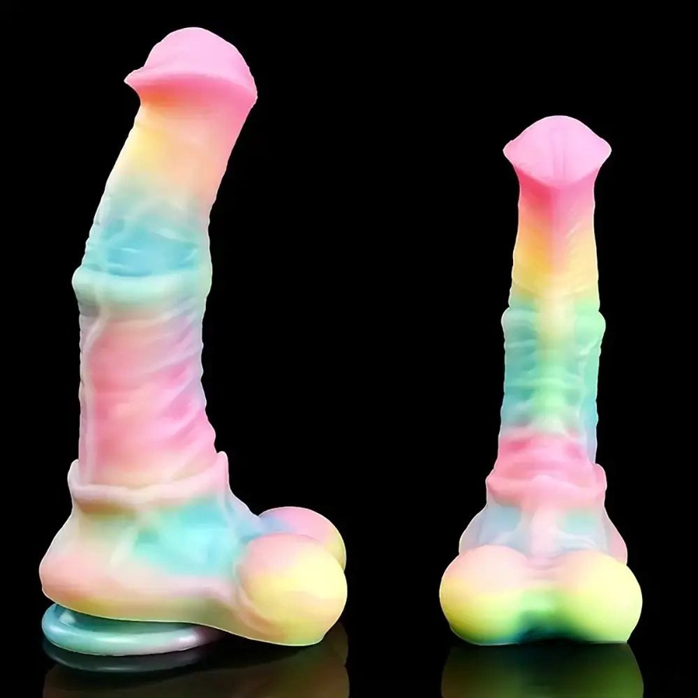 Rainbow knotted horse dildo, photo 7