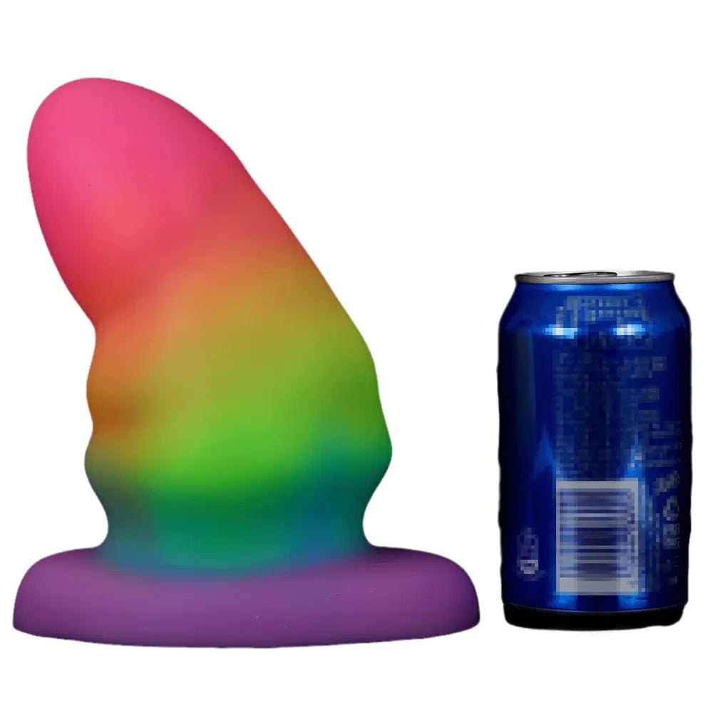 Rainbow ombre silicone butt plug, photo 1