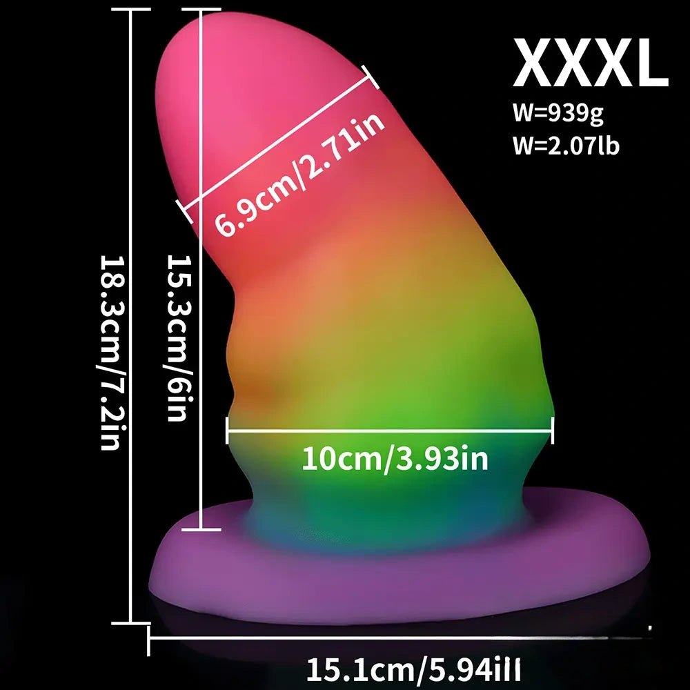 Rainbow ombre silicone butt plug, photo 10