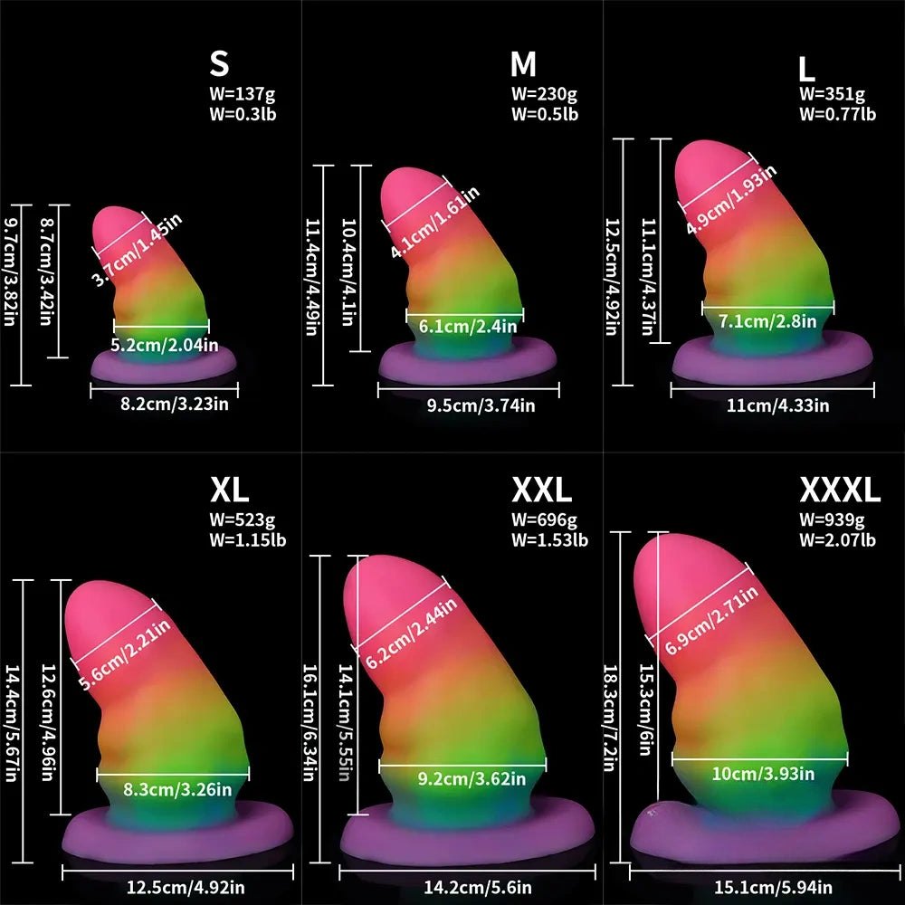 Rainbow ombre silicone butt plug, photo 11