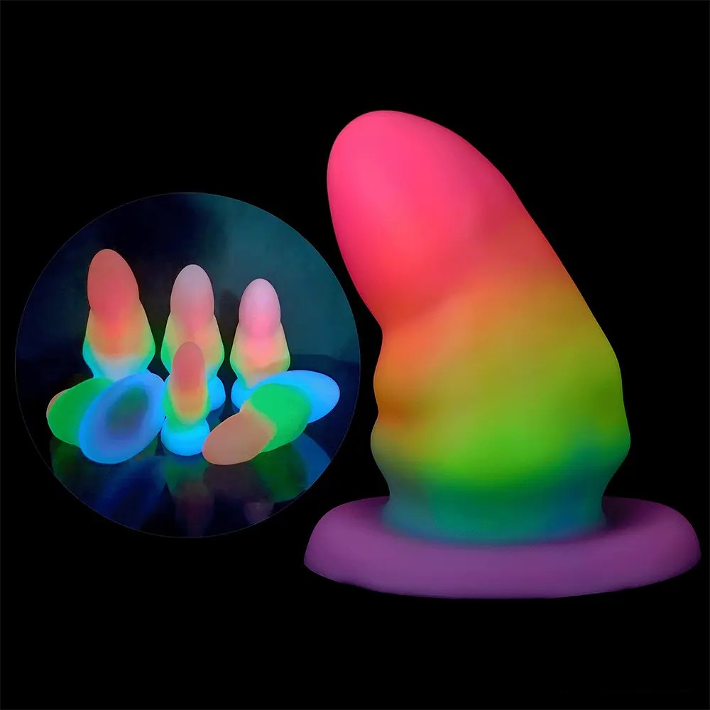 Rainbow ombre silicone butt plug, photo 4