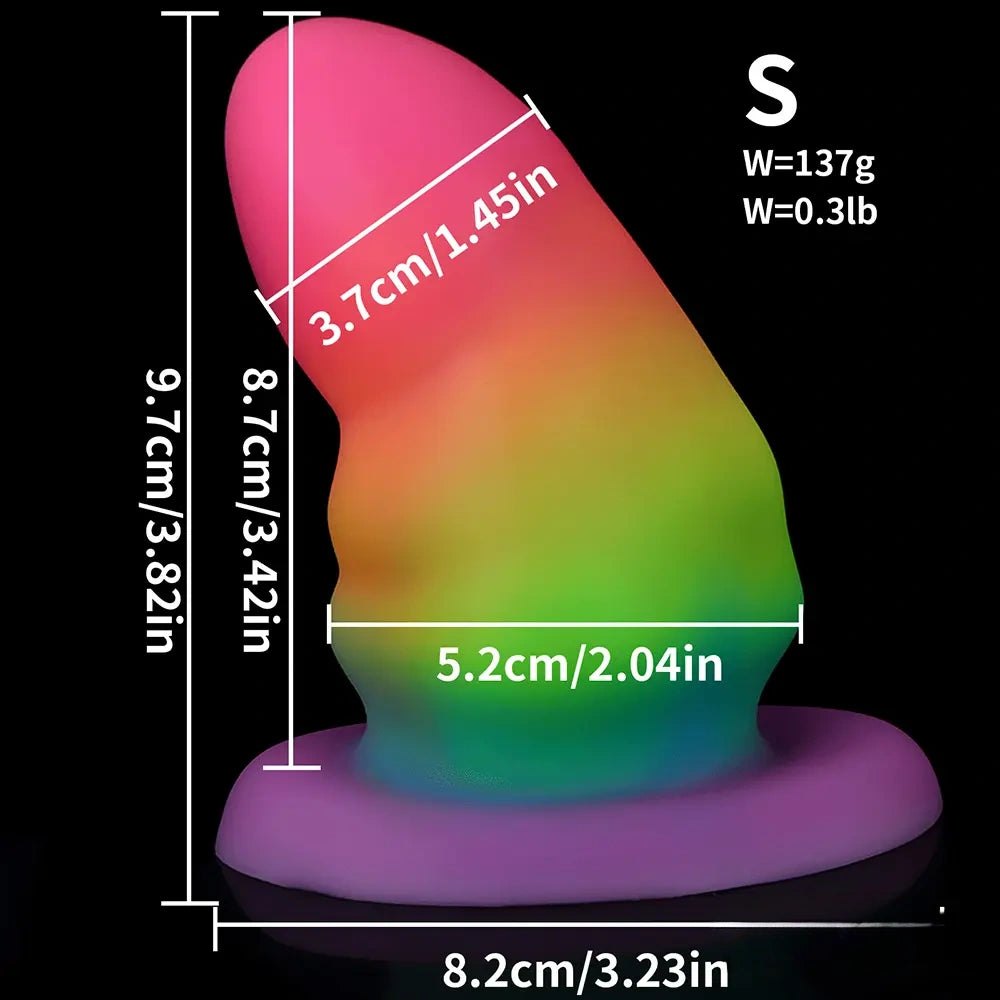 Rainbow ombre silicone butt plug, photo 5