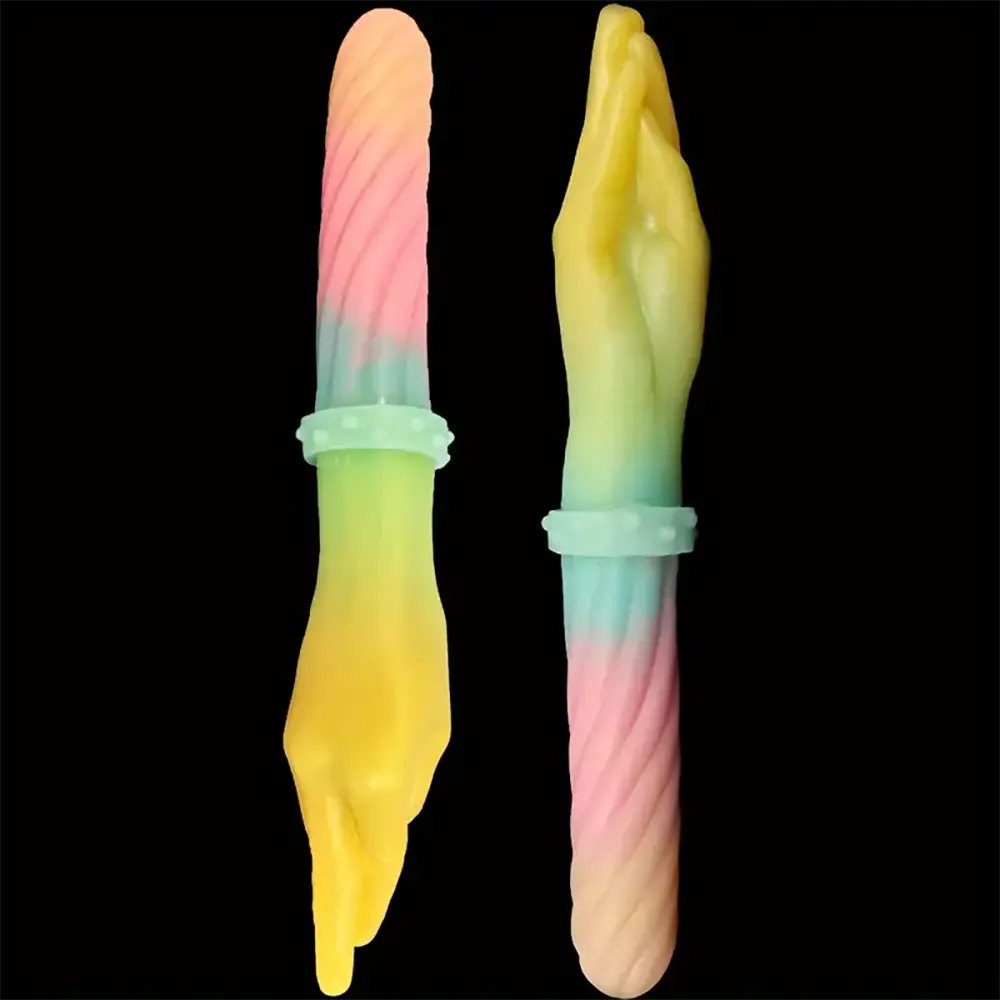 Rainbow ombre double-ended dildo, photo 3