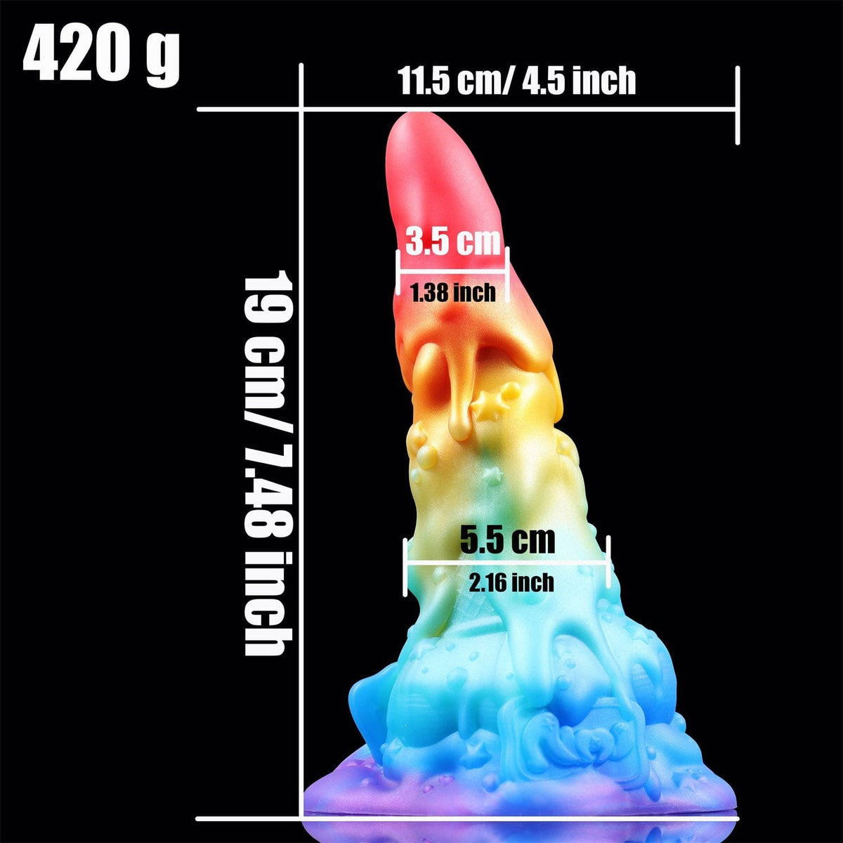 Rainbow ombre ice cream fantasy dildo, photo 7