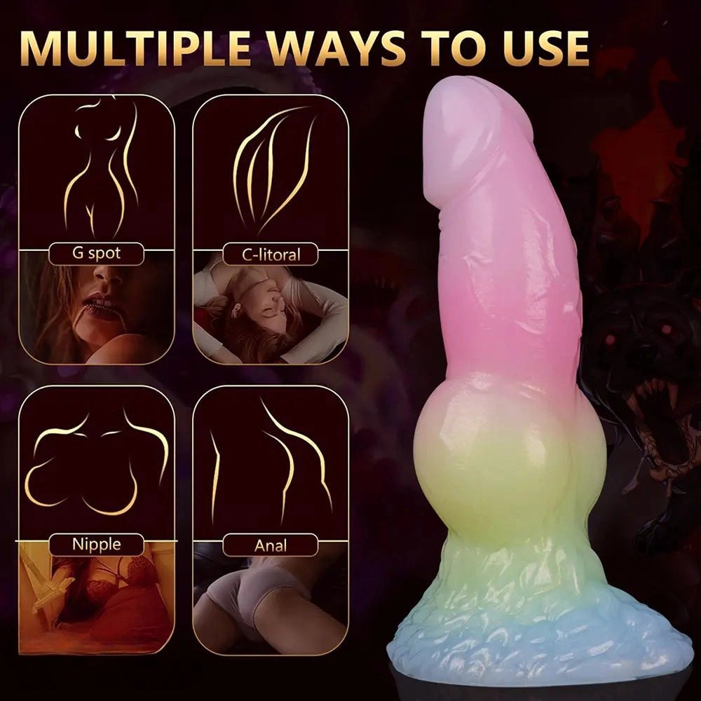 Rainbow ombre realistic silicone dildo, photo 6