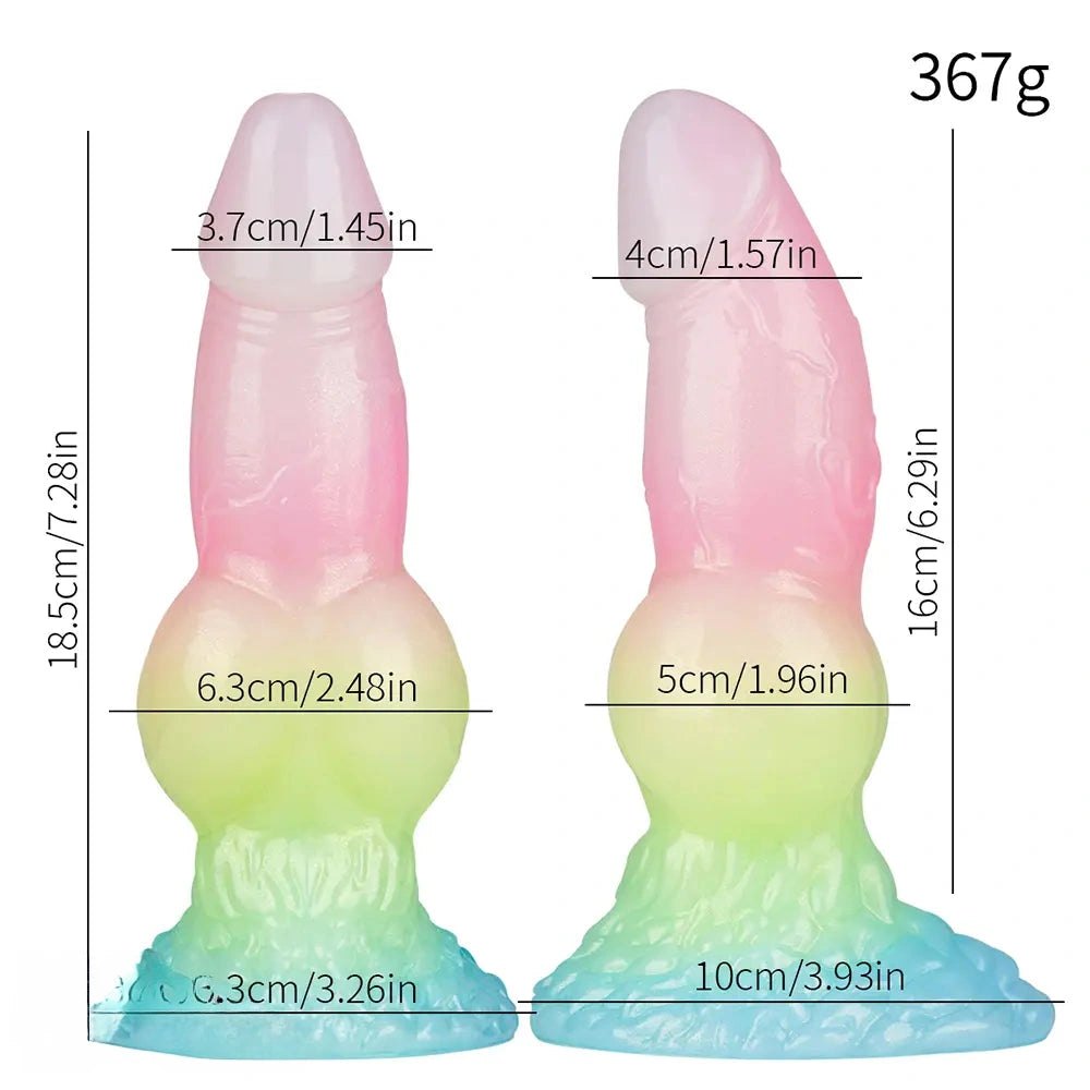 Rainbow ombre realistic silicone dildo, photo 9