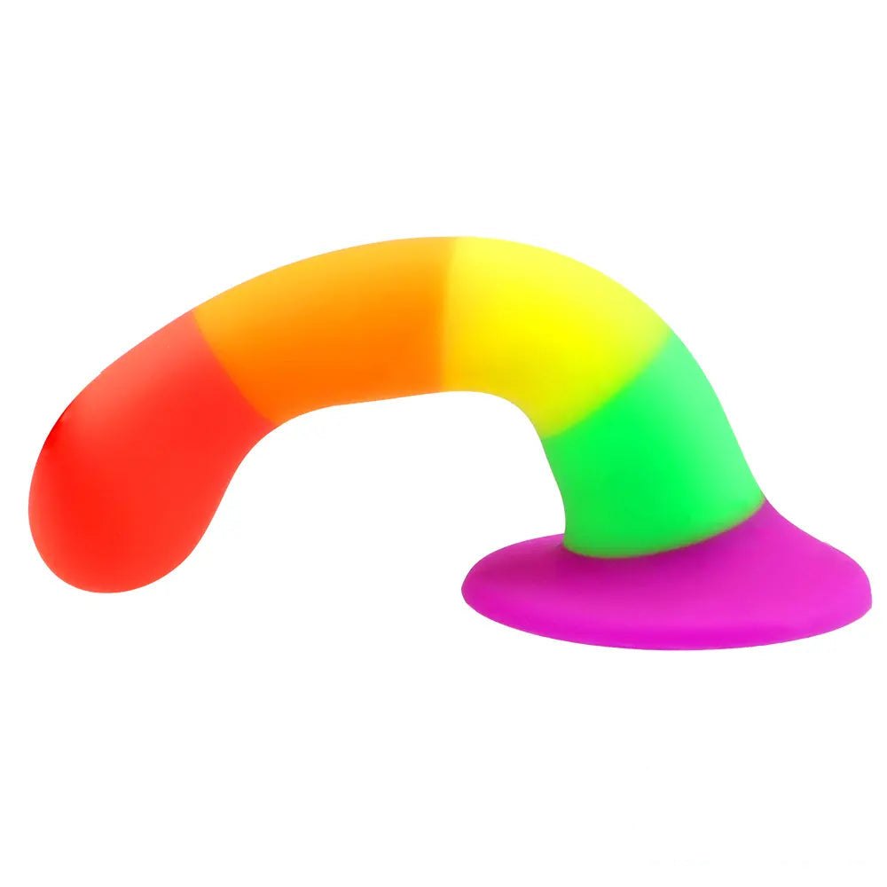 Rainbow ombre silicone suction cup dildo, photo 3