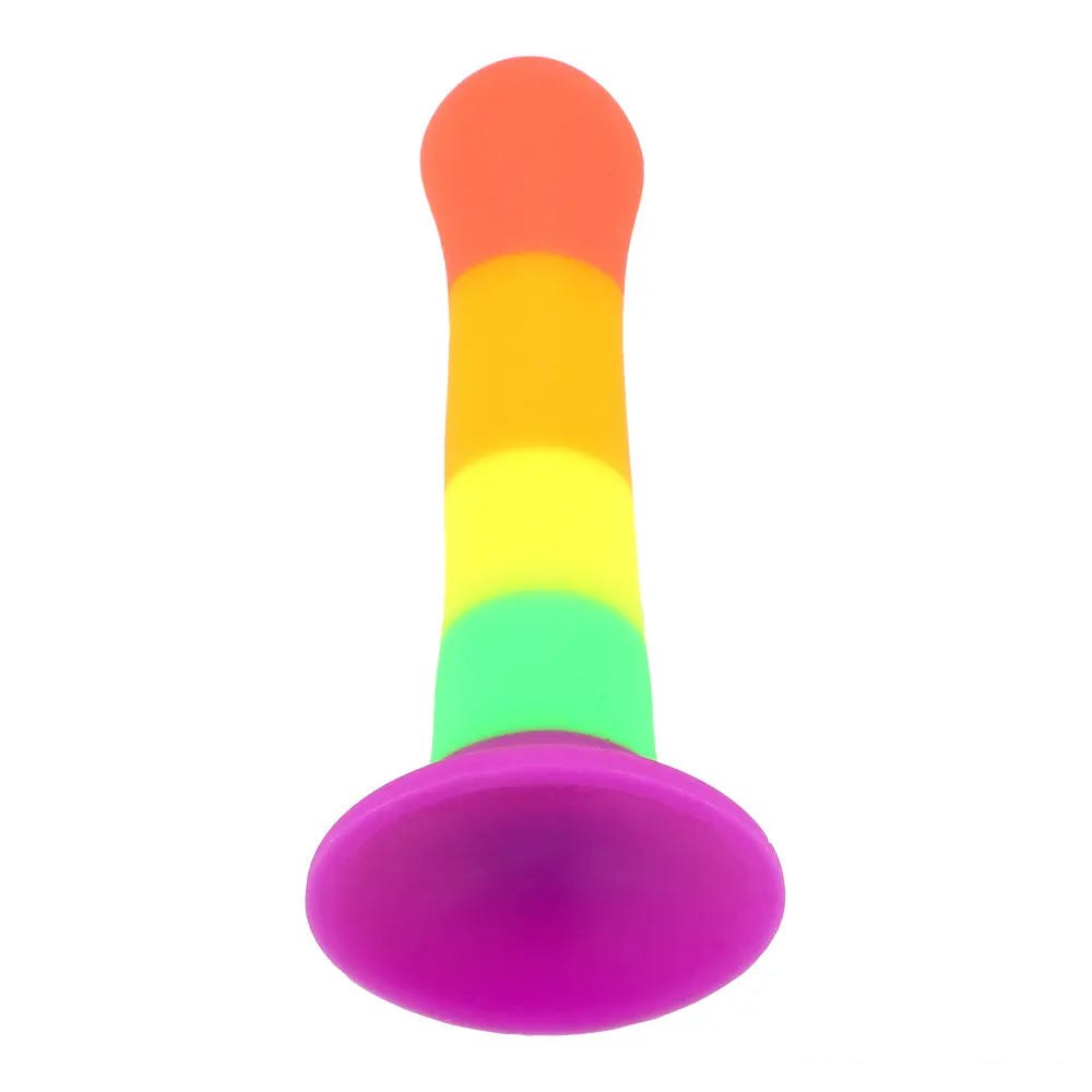 Rainbow ombre silicone suction cup dildo, photo 6