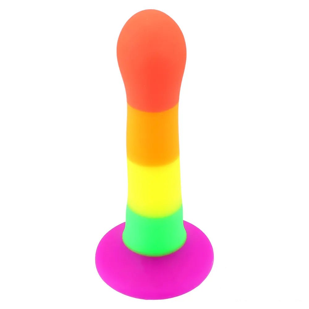 Rainbow ombre silicone suction cup dildo, photo 7