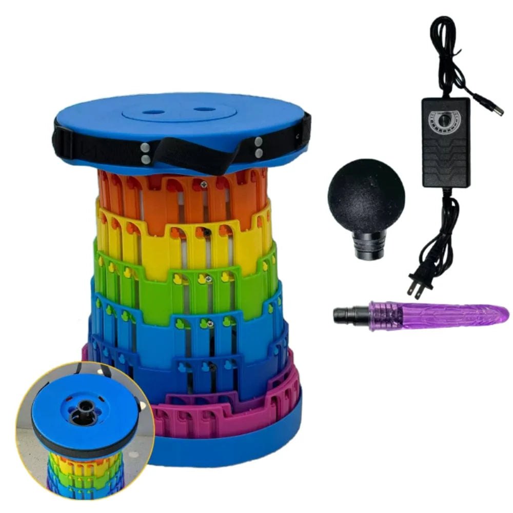 Two Hole Version rainbow sex machine with dildo attachment