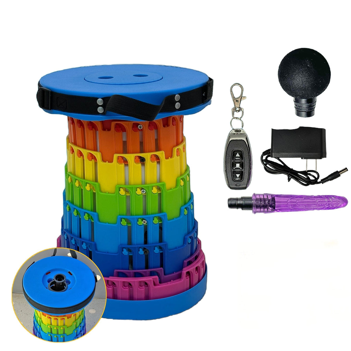 Two Hole Version (With Remote) rainbow sex machine with dildo attachment